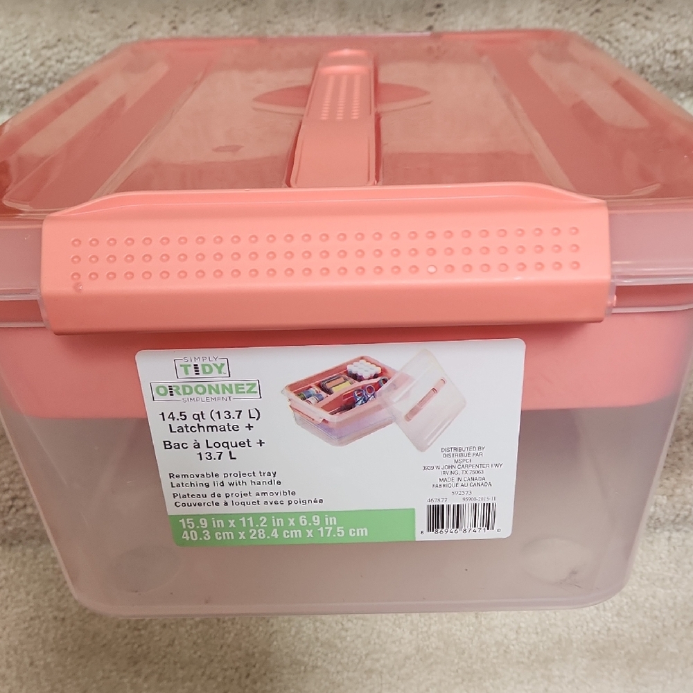 Pink Storage Box with Handle